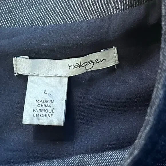 Halogen Tweed Skirt Dress L Mock Neck Sleeveless Preppy Work Office Career - Picture 7 of 10